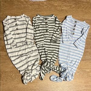 Lou Lou & Company Striped Sleep Sacks - Gray, Green, and Blue